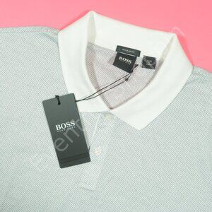Hugo Boss Polo Shirt Mens 2XL White Jersey Knit Cotton New